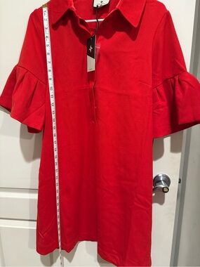 Tuckernuck Red Ruffle Sleeve Polo Dress